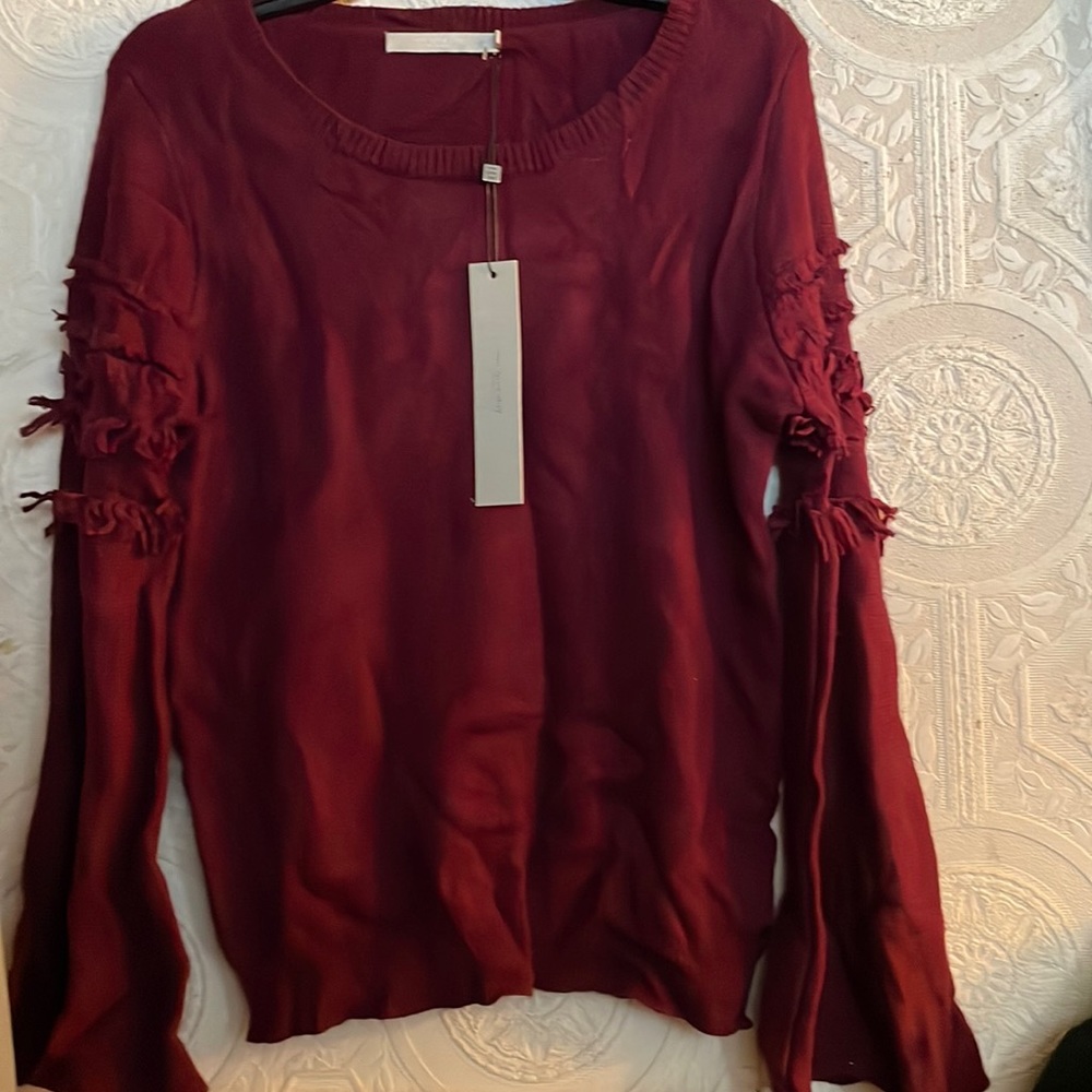 One Grey Day Los Angeles Maroon Wool Blend Sweater.NWT. Size S.⚠️FIRM⚠️